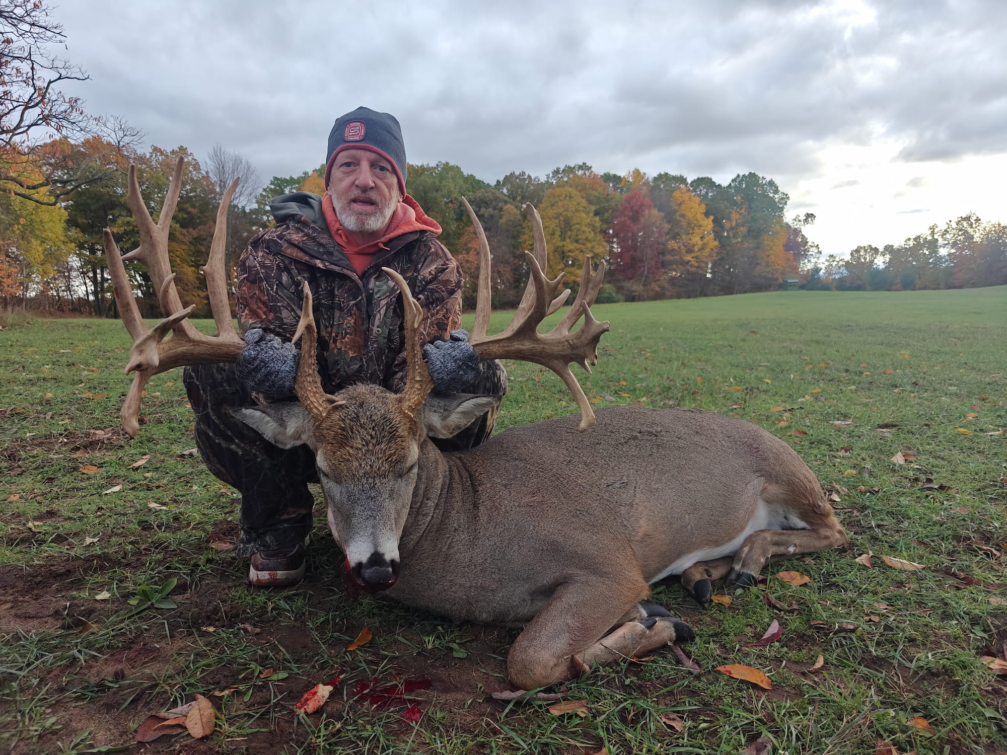 Massive non-typical whitetail buck at Rolling Ridge Ranch in Michigan