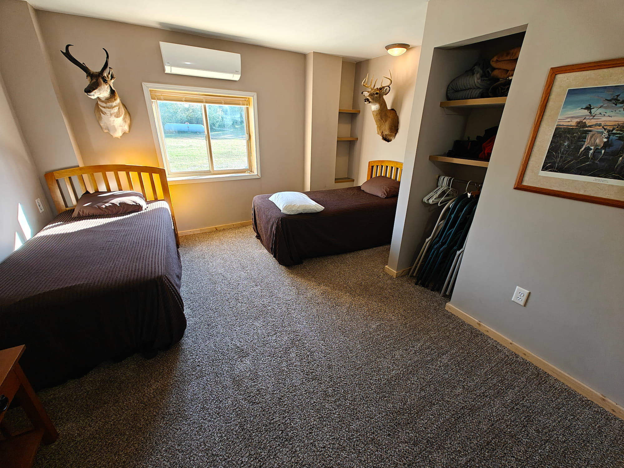 Private bedroom at the Rolling Ridge Ranch lodge